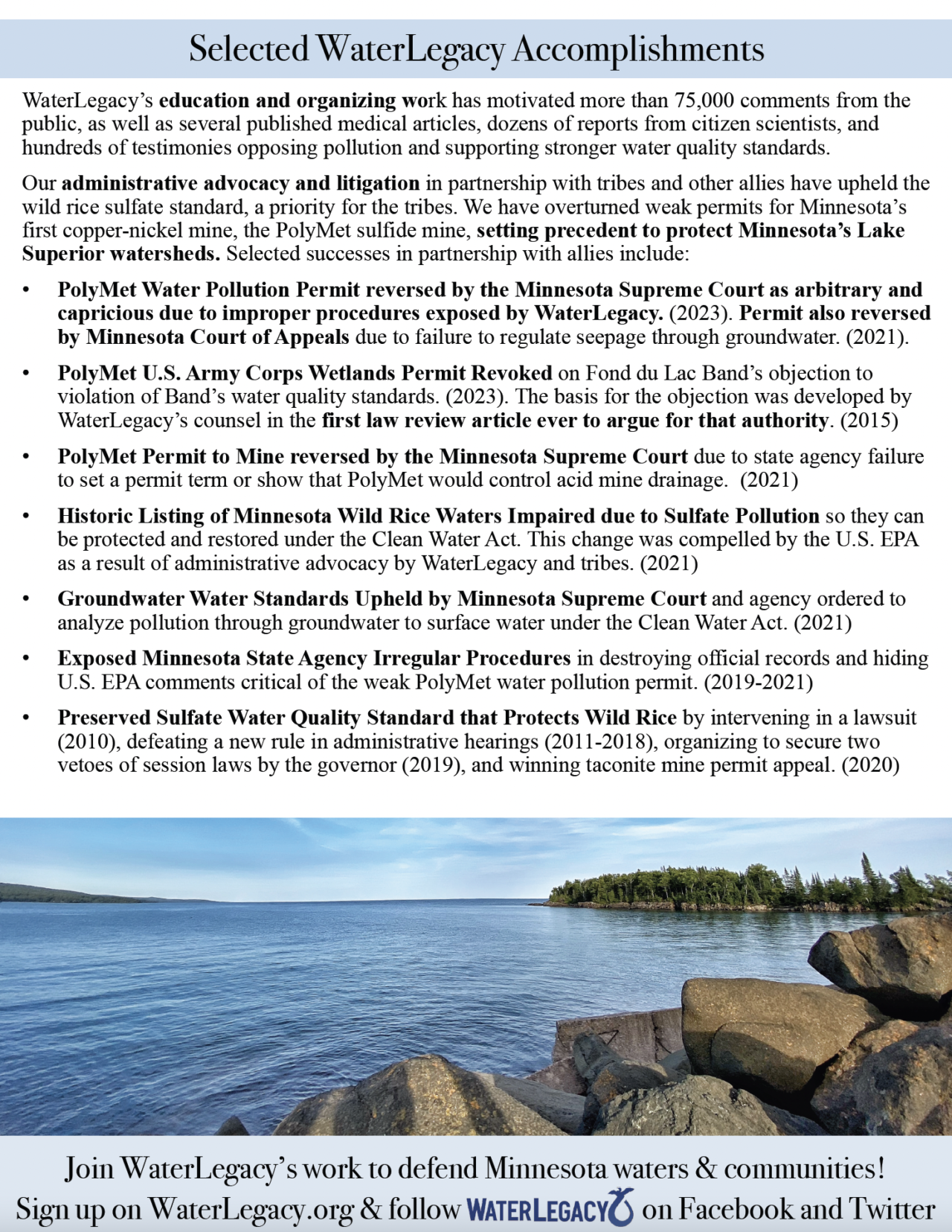 Wild Rice Pollution Fact Sheets - WaterLegacy